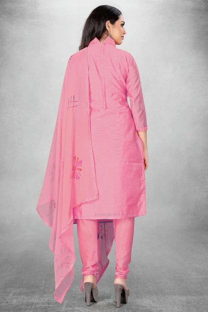 Pink Colour Unstitched Modal Cotton Churidar Suit US1160794 A
