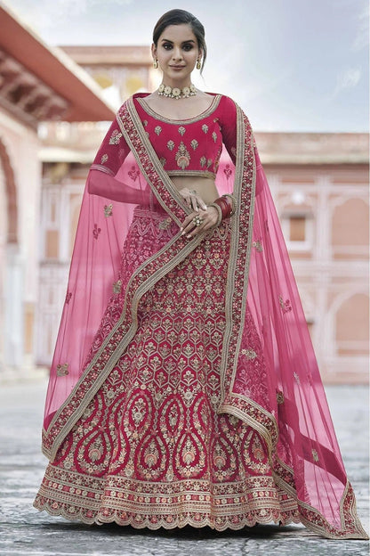 Pink Colour Velvet Hand Work Lehenga Choli LC1080087