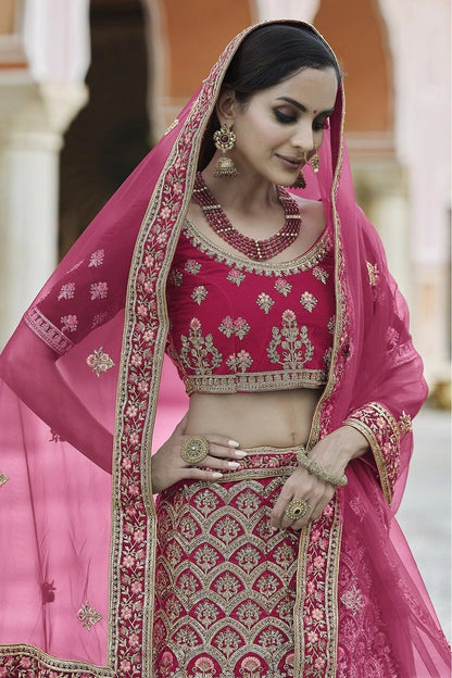 Pink Colour Velvet Hand Work Lehenga Choli LC1080095 A