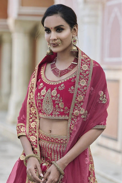 Pink Colour Velvet Hand Work Lehenga Choli LC1080099 A