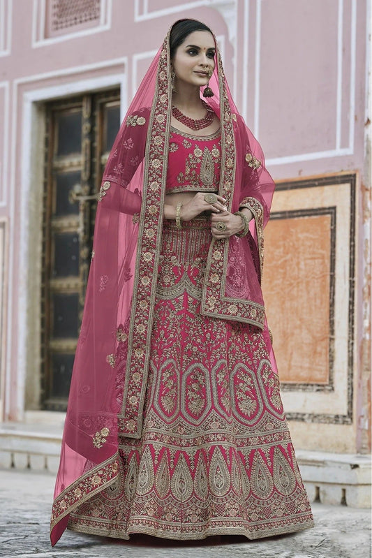Pink Colour Velvet Hand Work Lehenga Choli LC1080099