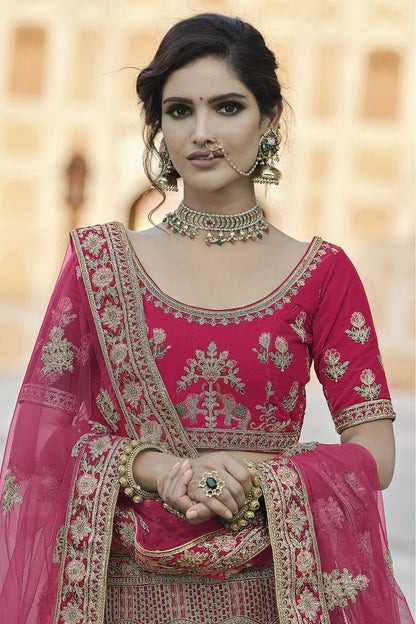 Pink Colour Velvet Hand Work Lehenga Choli LC1080105 A