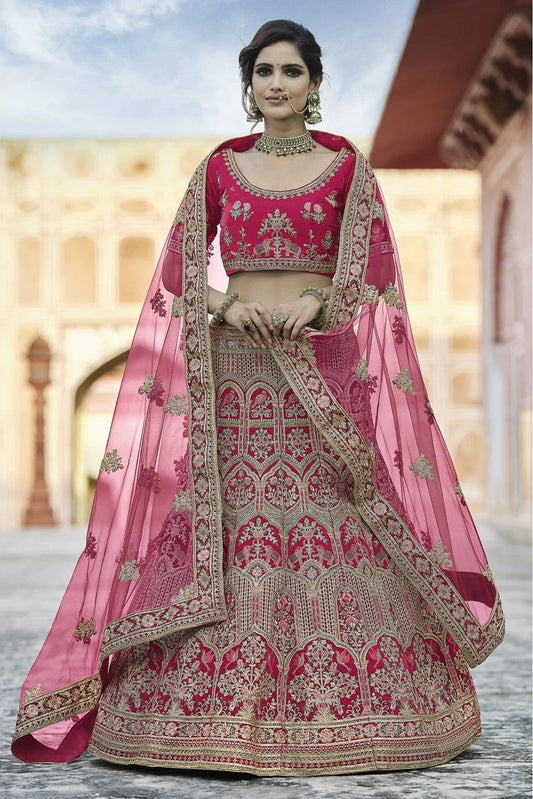 Pink Colour Velvet Hand Work Lehenga Choli LC1080105
