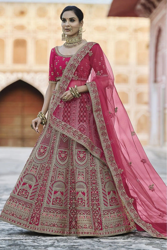 Pink Colour Velvet Hand Work Lehenga Choli LC1080111