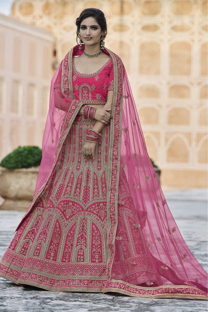 Pink Colour Velvet Hand Work Lehenga Choli LC1080113