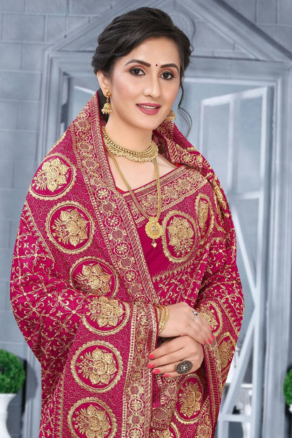 Pink Colour Vichitra Bloming Silk Designer Saree SD1091069 A