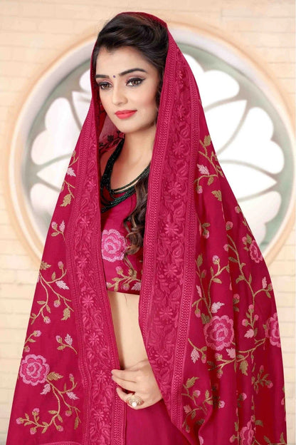 Pink Colour Vichitra Silk Designer Saree SD1120723 A