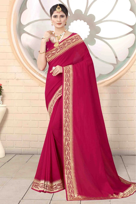 Pink Colour Vichitra Silk Designer Saree SD1120735