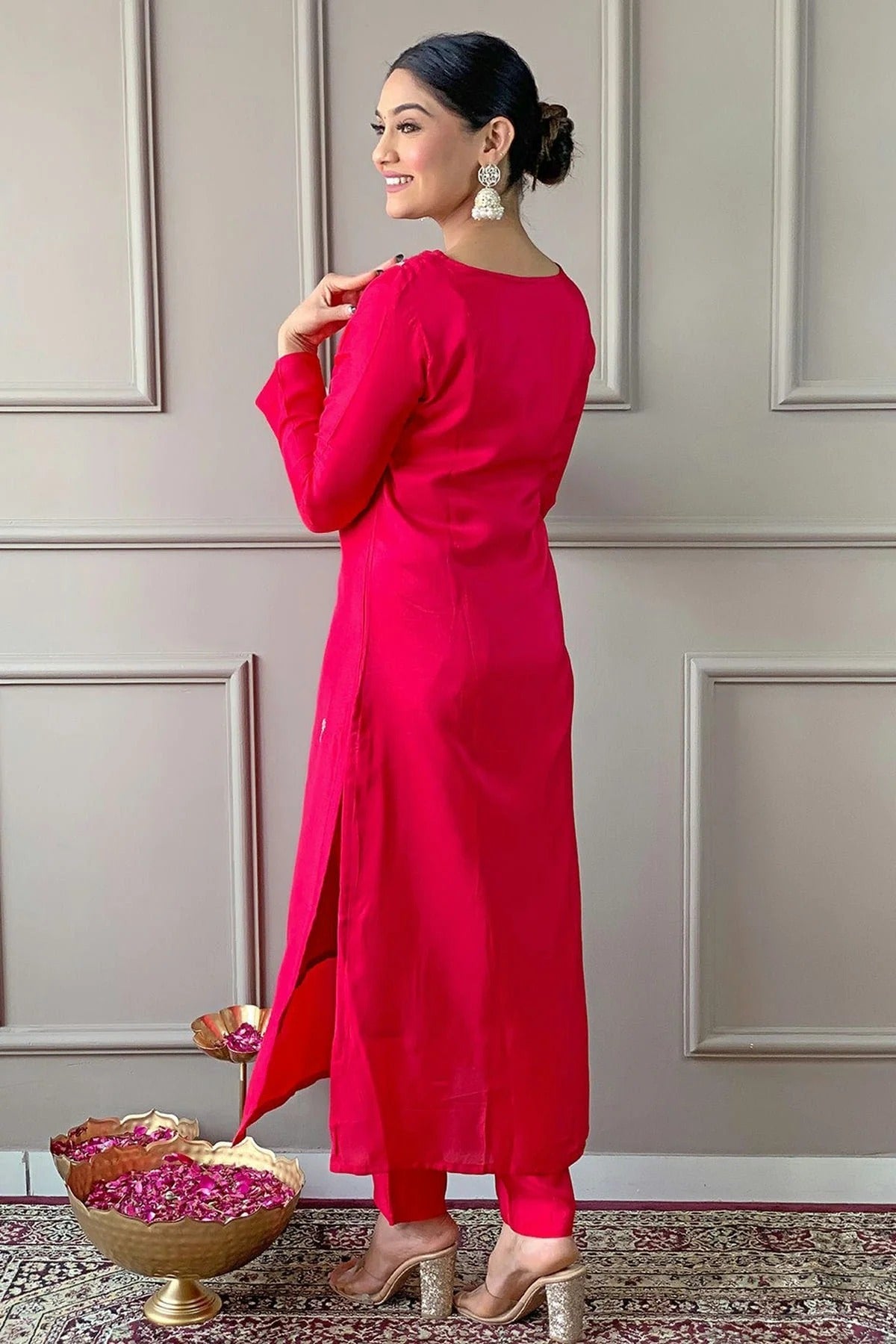 Pink Colour Viscose Stitched Salwar Suit SS1111960 A