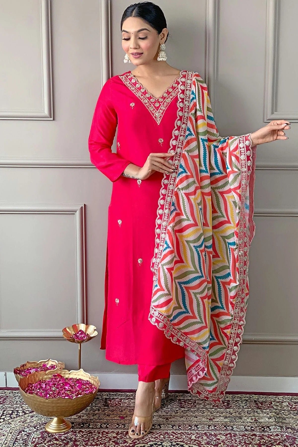 Pink Colour Viscose Stitched Salwar Suit SS1111960