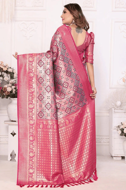 Pink Colour Woven Work Banarasi Silk Traditional Saree SD1250241 B