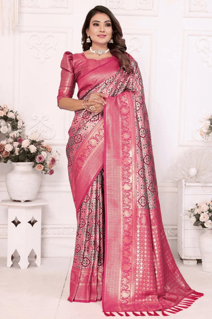 Pink Colour Woven Work Banarasi Silk Traditional Saree SD1250241