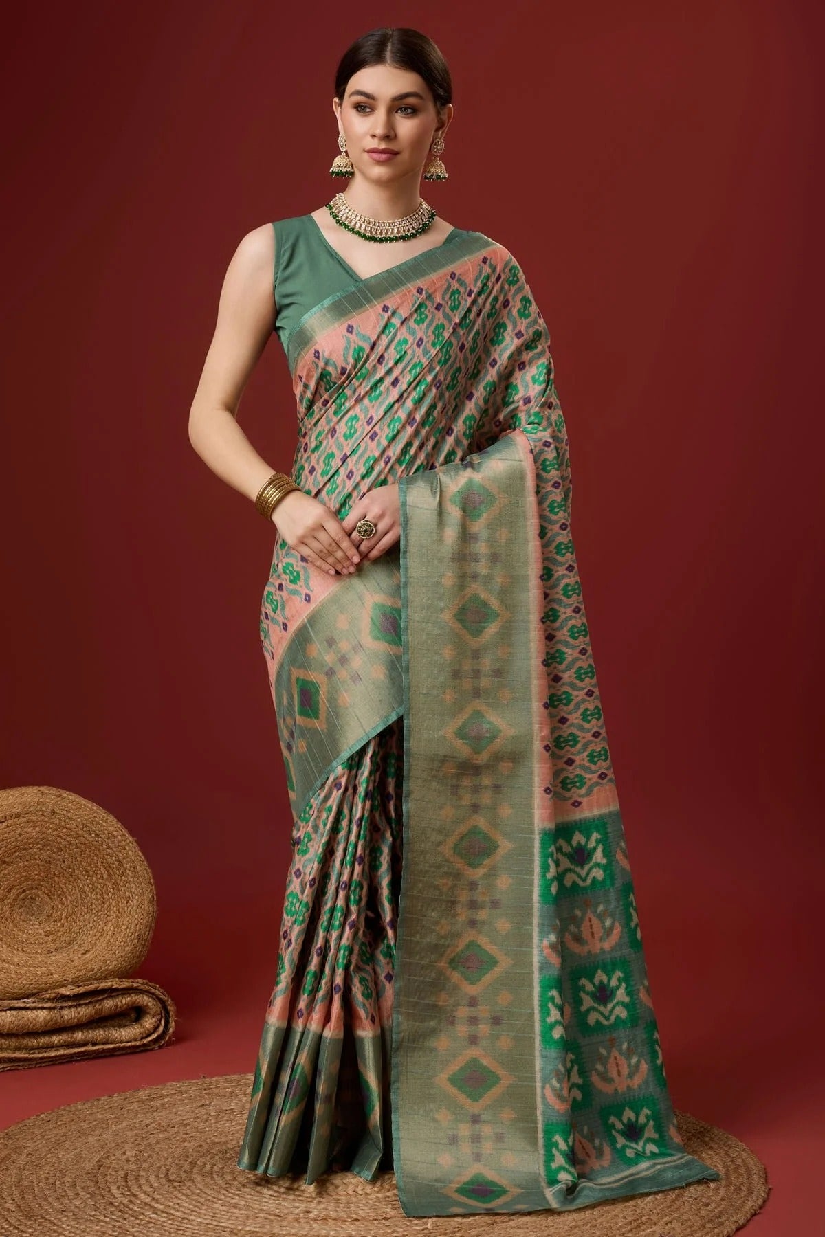 Pink Colour Woven Work Cotton Saree SD1102106