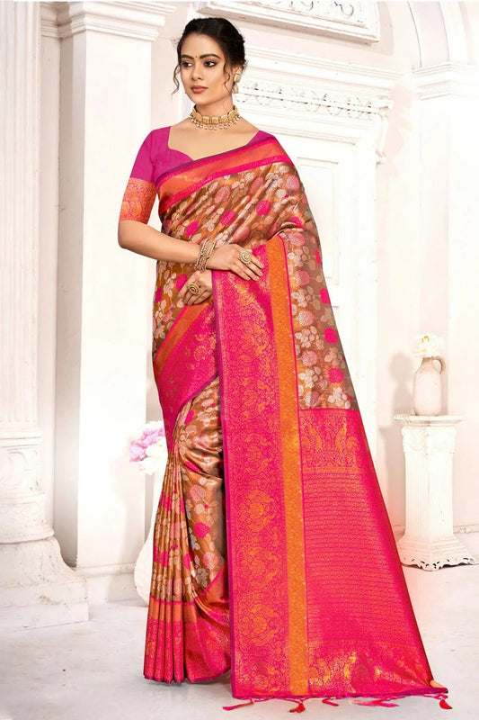Pink Colour Woven Work Kanjivaram Silk Saree SD1102058