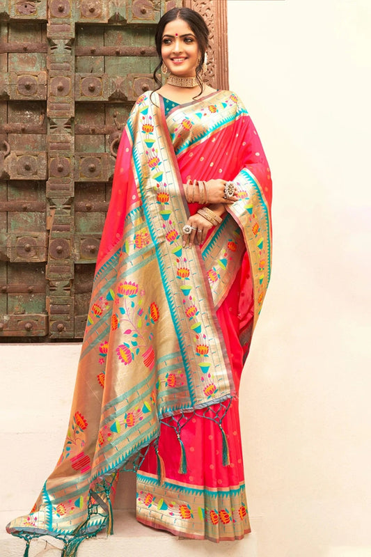 Pink Colour Woven Work Paithani Silk Saree SD1101403