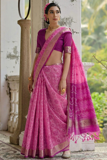 Pink Colour Woven Work Raw Silk Saree SD1260038 A