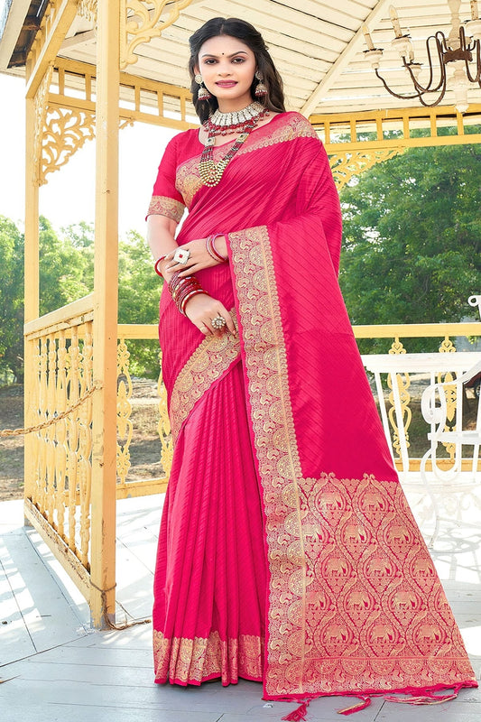 Pink Colour Woven Work Silk Saree SD1102129