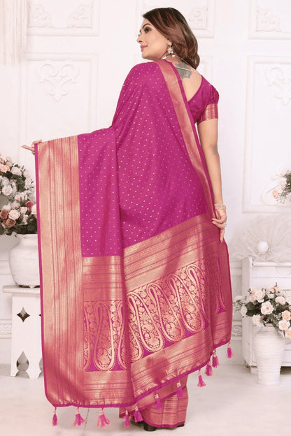 Pink Colour Woven Work Soft Silk Traditional Saree SD1250281 B
