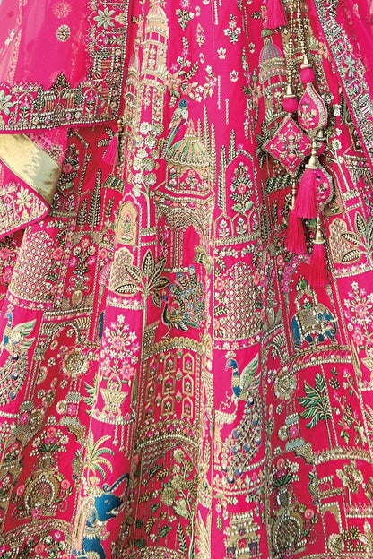 Pink Embroidery Silk Lehenga Choli LC1290123 B