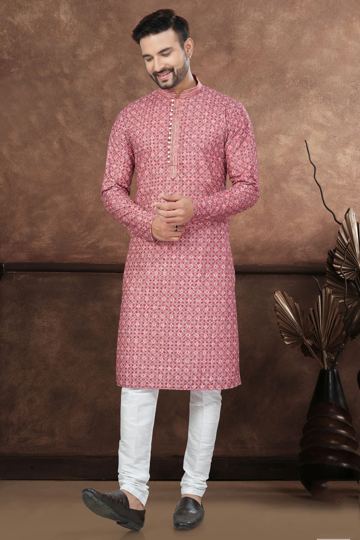 Pink Soft Rayon Kurta Pajama KP1040672