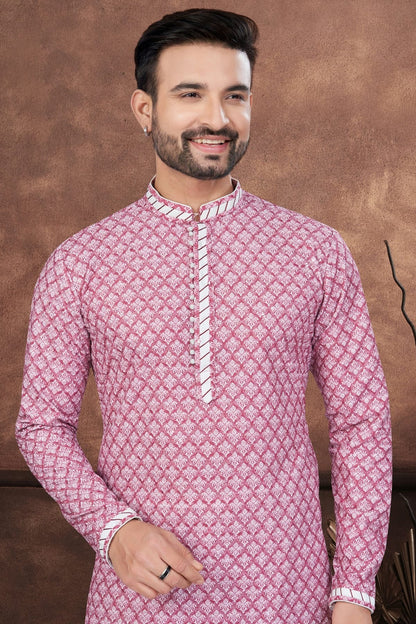 Pink Soft Rayon Kurta Pajama KP1040687 A