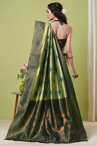Pista Green Colour Banarasi Silk Traditional Saree SD1112636 A