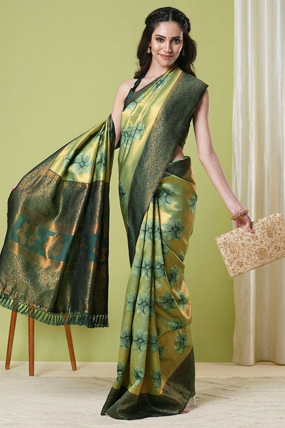 Pista Green Colour Banarasi Silk Traditional Saree SD1112636