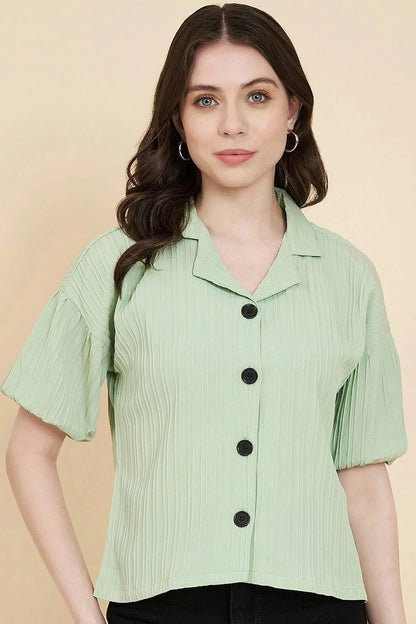 Pista Green Colour Boxy Readymade Top TP1110822