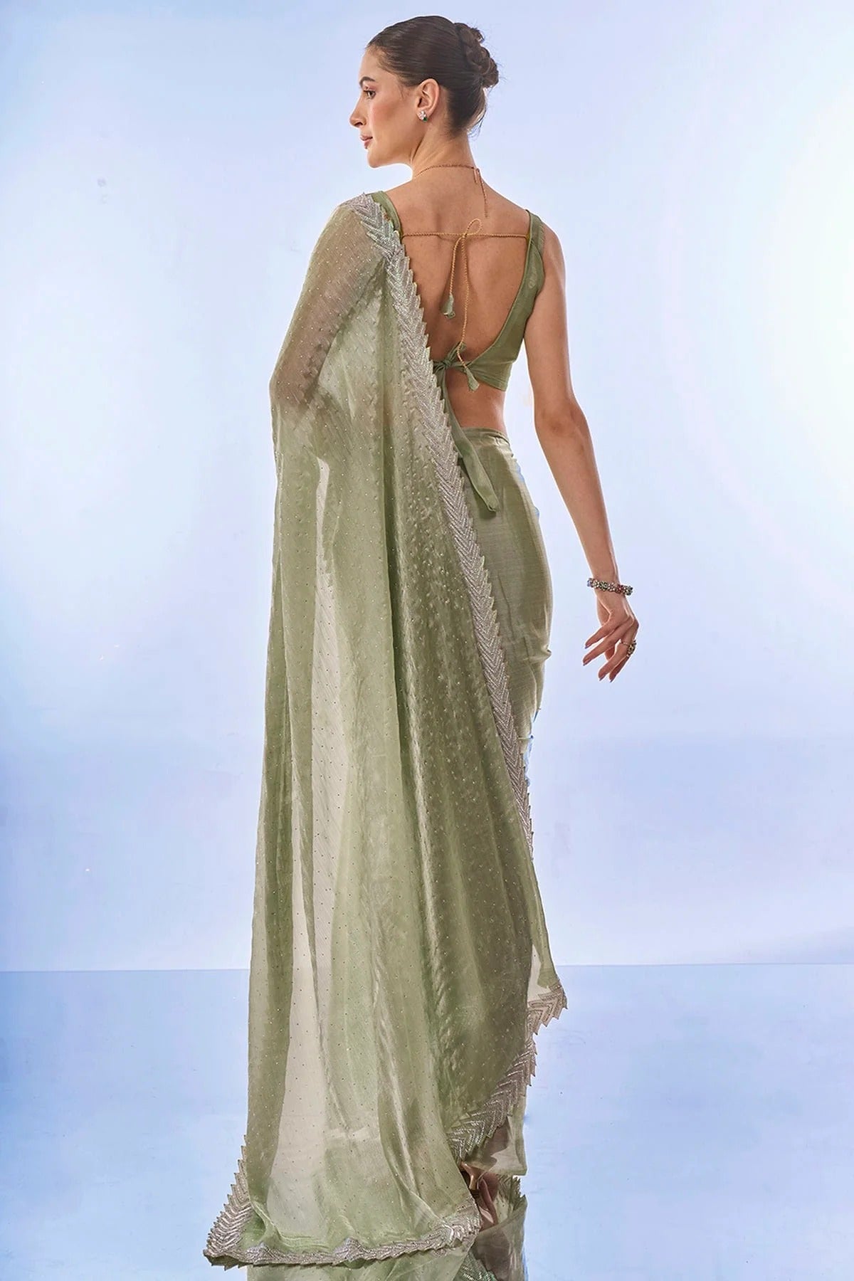 Pista Green Colour Burburry Saree SD1110442 A
