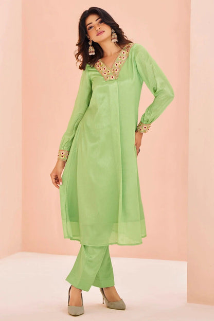 Pista Green Colour Chinon Top and Bottom TP1080936 A