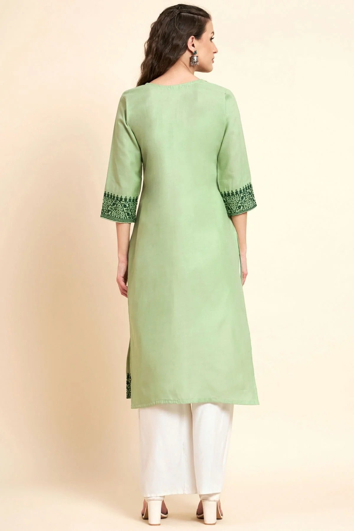 Pista Green Colour Cotton Kurti KR1111055 A