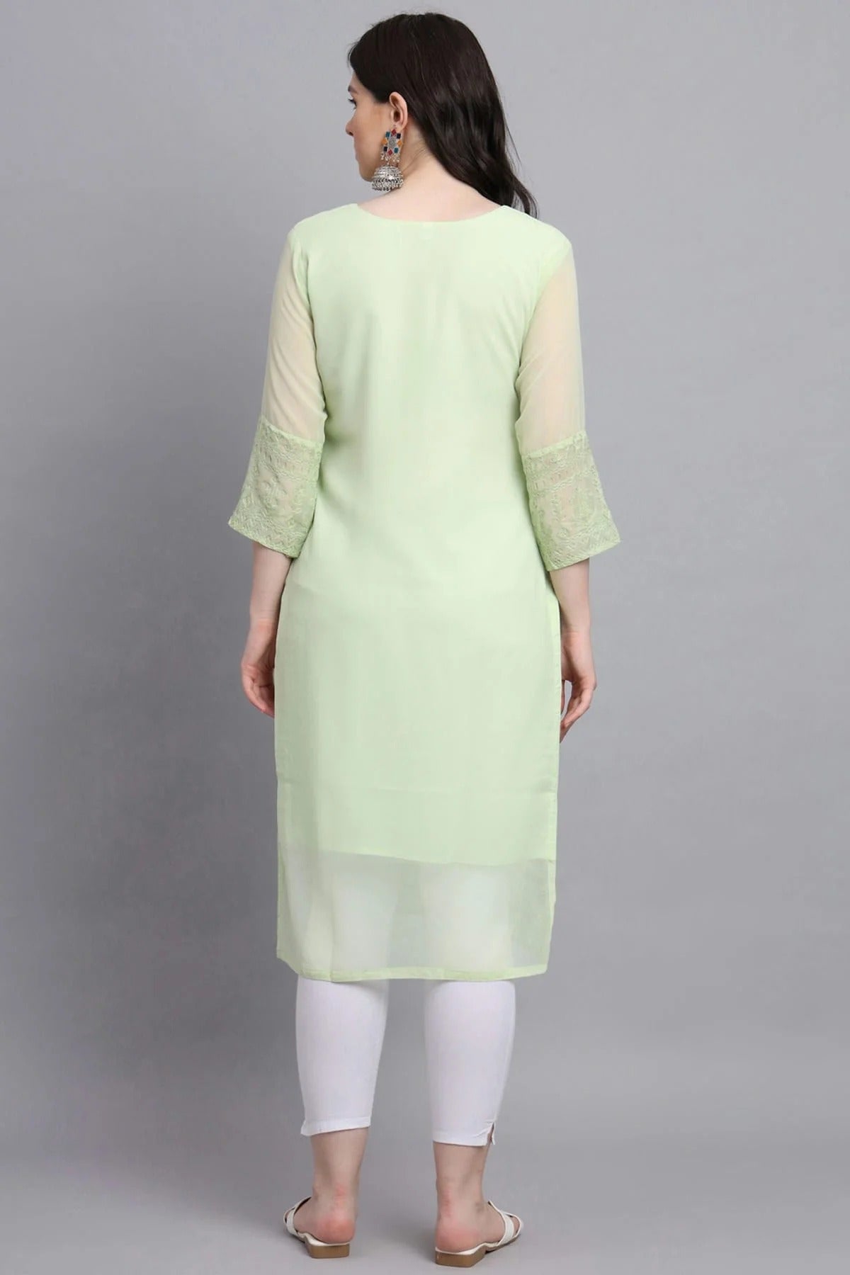 Pista Green Colour Georgette Kurti KR1111159 A