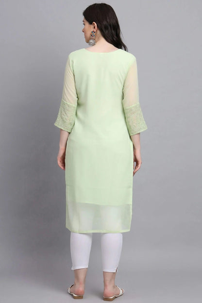 Pista Green Colour Georgette Kurti KR1111159 A
