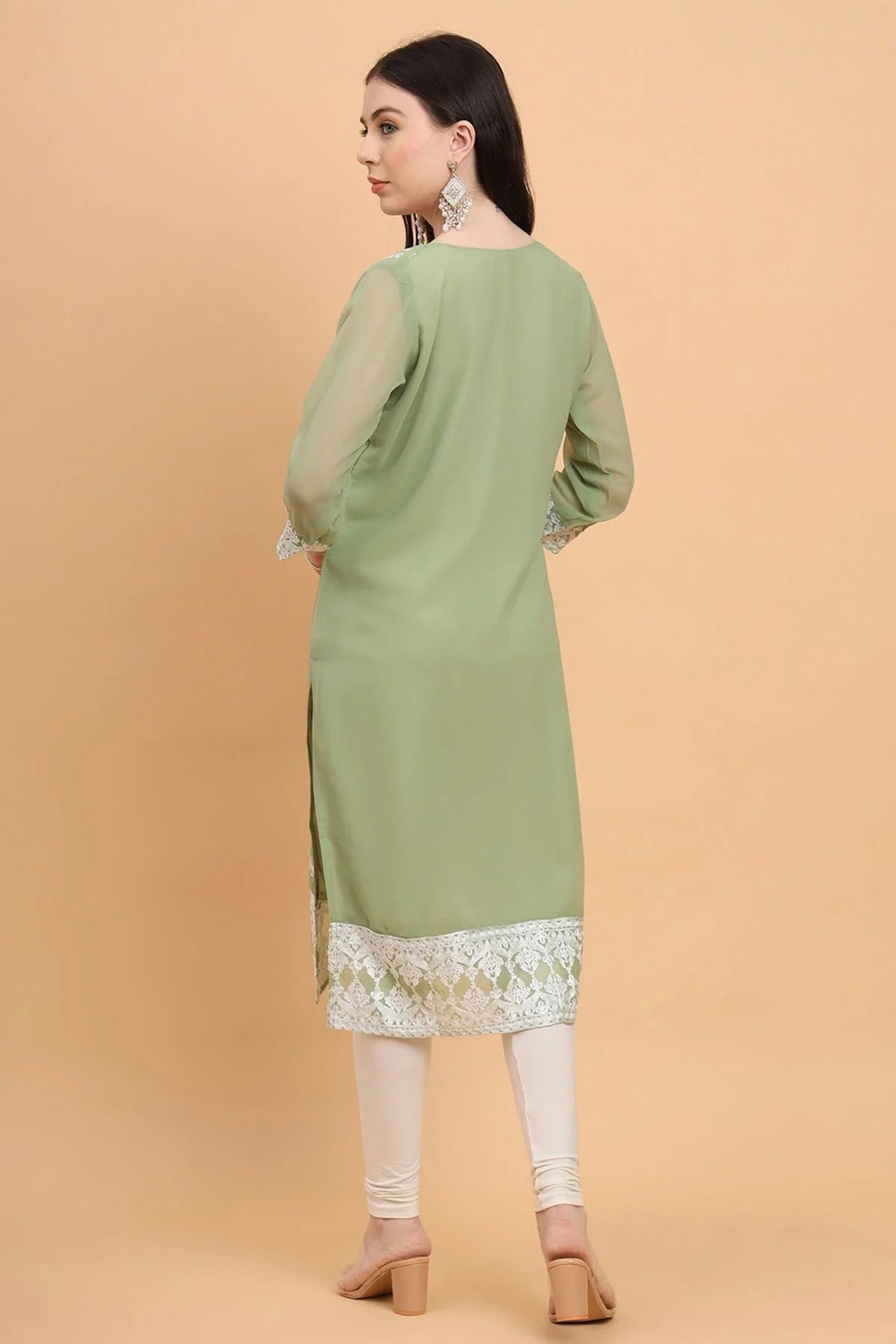 Pista Green Colour Georgette Kurti KR1111180 A