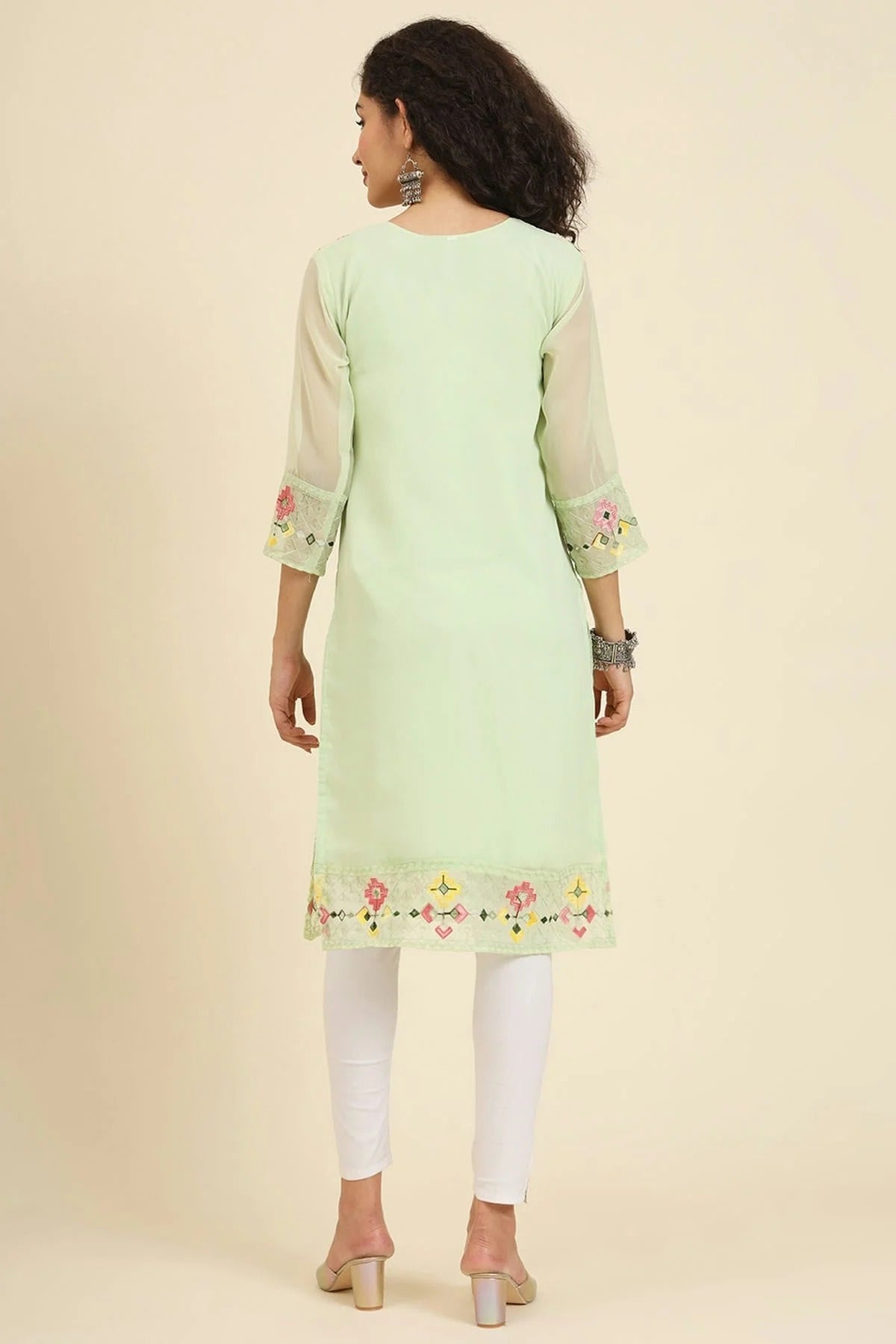 Pista Green Colour Georgette Kurti KR1111245 A