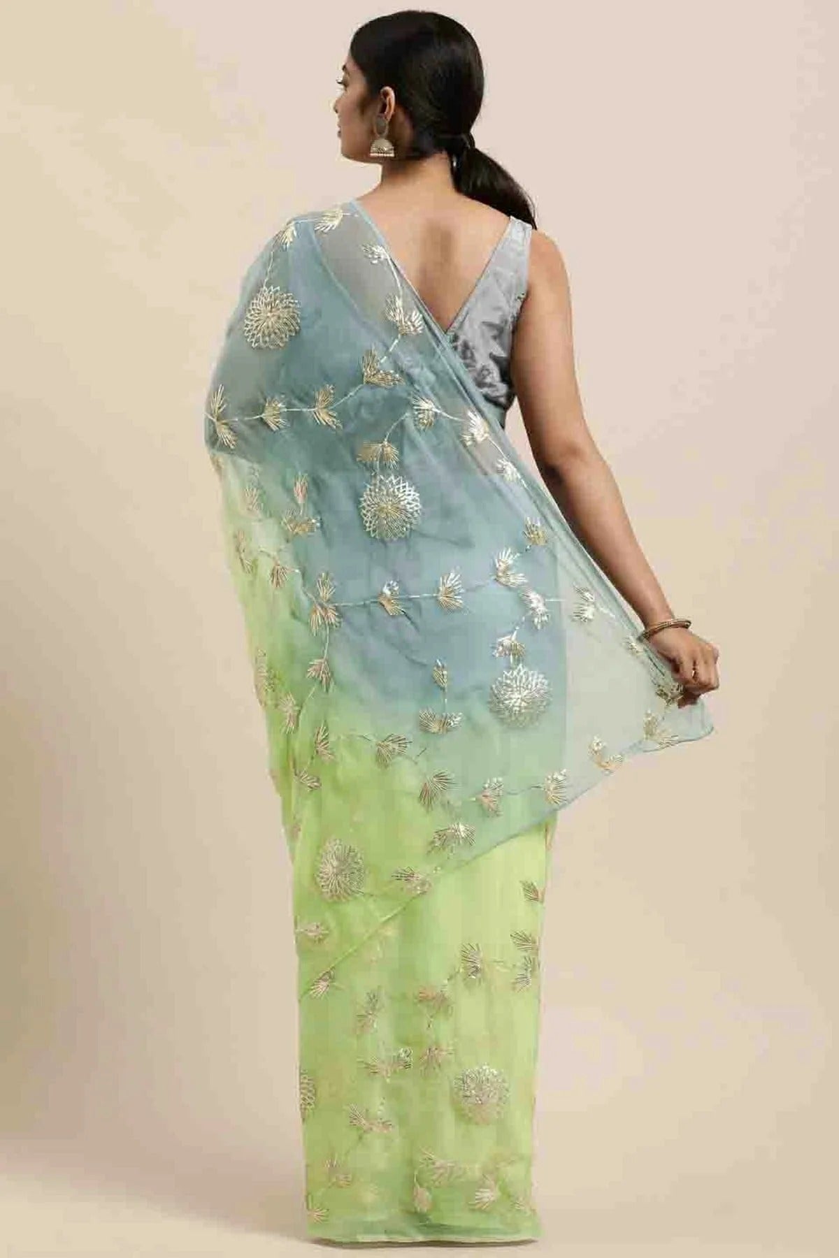 Pista Green Colour Gota Patti Work Organza Designer Saree SD1113398 A