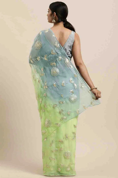 Pista Green Colour Gota Patti Work Organza Designer Saree SD1113398 A