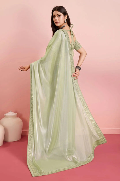 Pista Green Colour Jimmy Choo Saree SD1110452 A