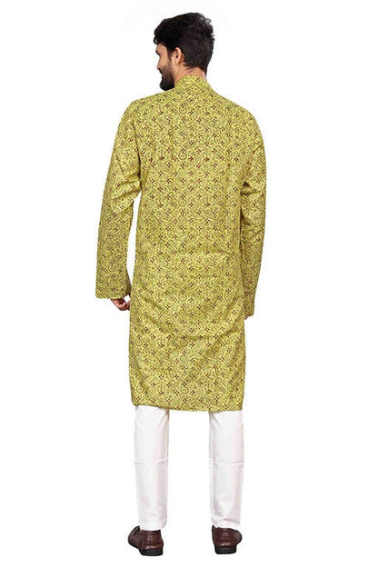 Pista Green Colour Kurta Pajama In Cotton KP1210190 A