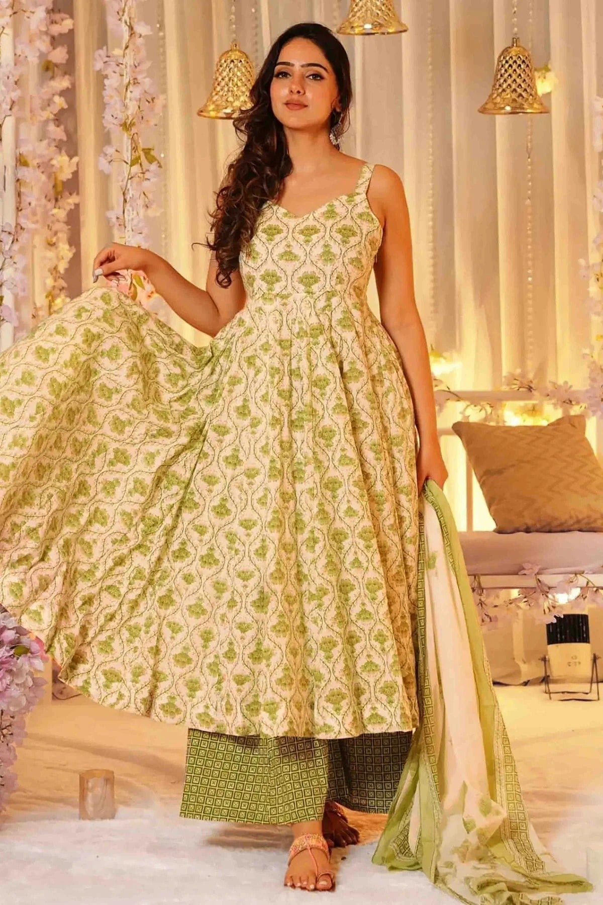 Pista Green Colour Muslin Stitched Suit SS1113312