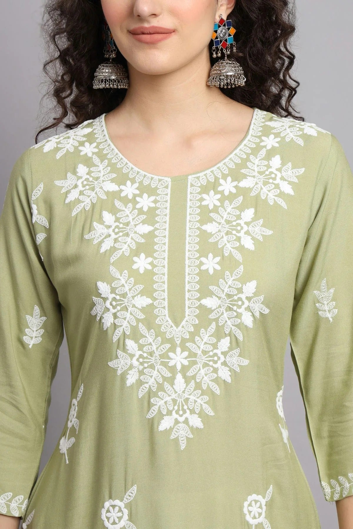 Pista Green Colour Rayon Kurti KR1111086 A