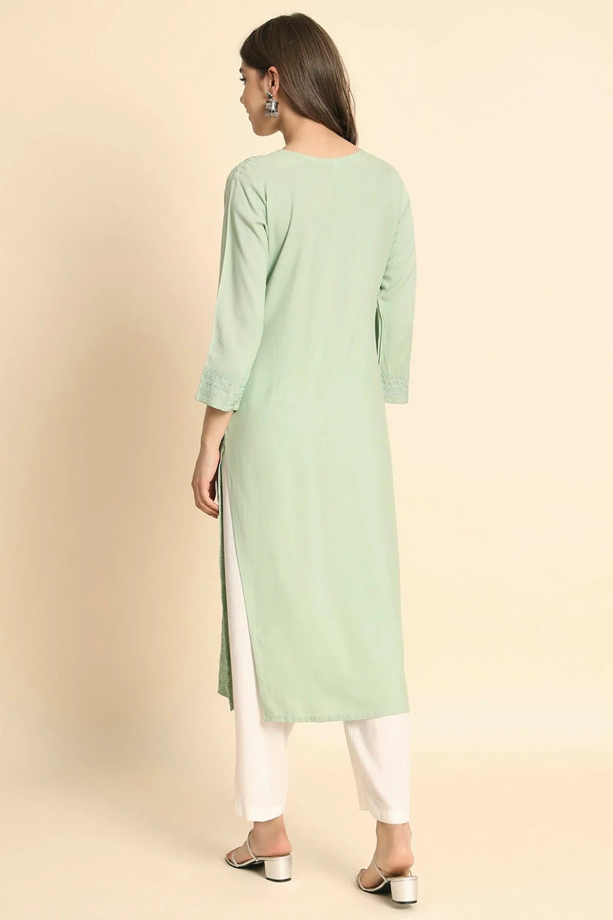 Pista Green Colour Rayon Kurti KR1111106 A