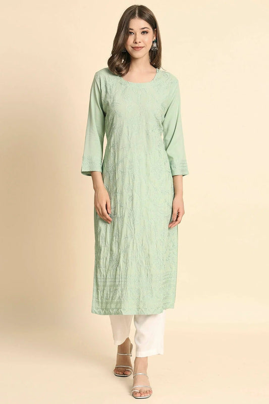 Pista Green Colour Rayon Kurti KR1111106