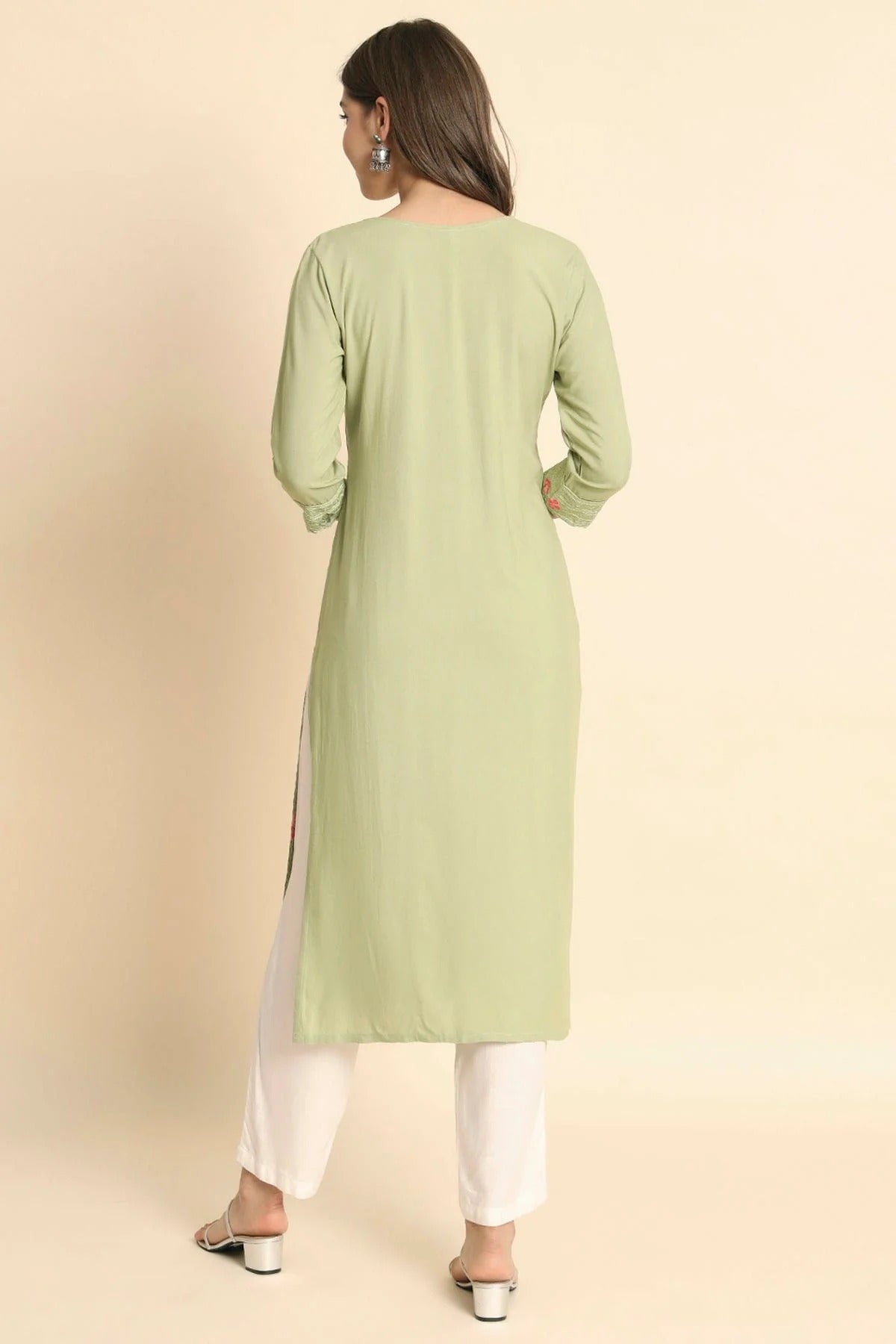 Pista Green Colour Rayon Kurti KR1111113 A