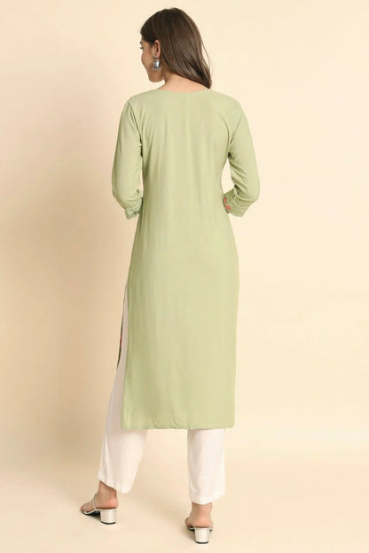 Pista Green Colour Rayon Kurti KR1111113 A