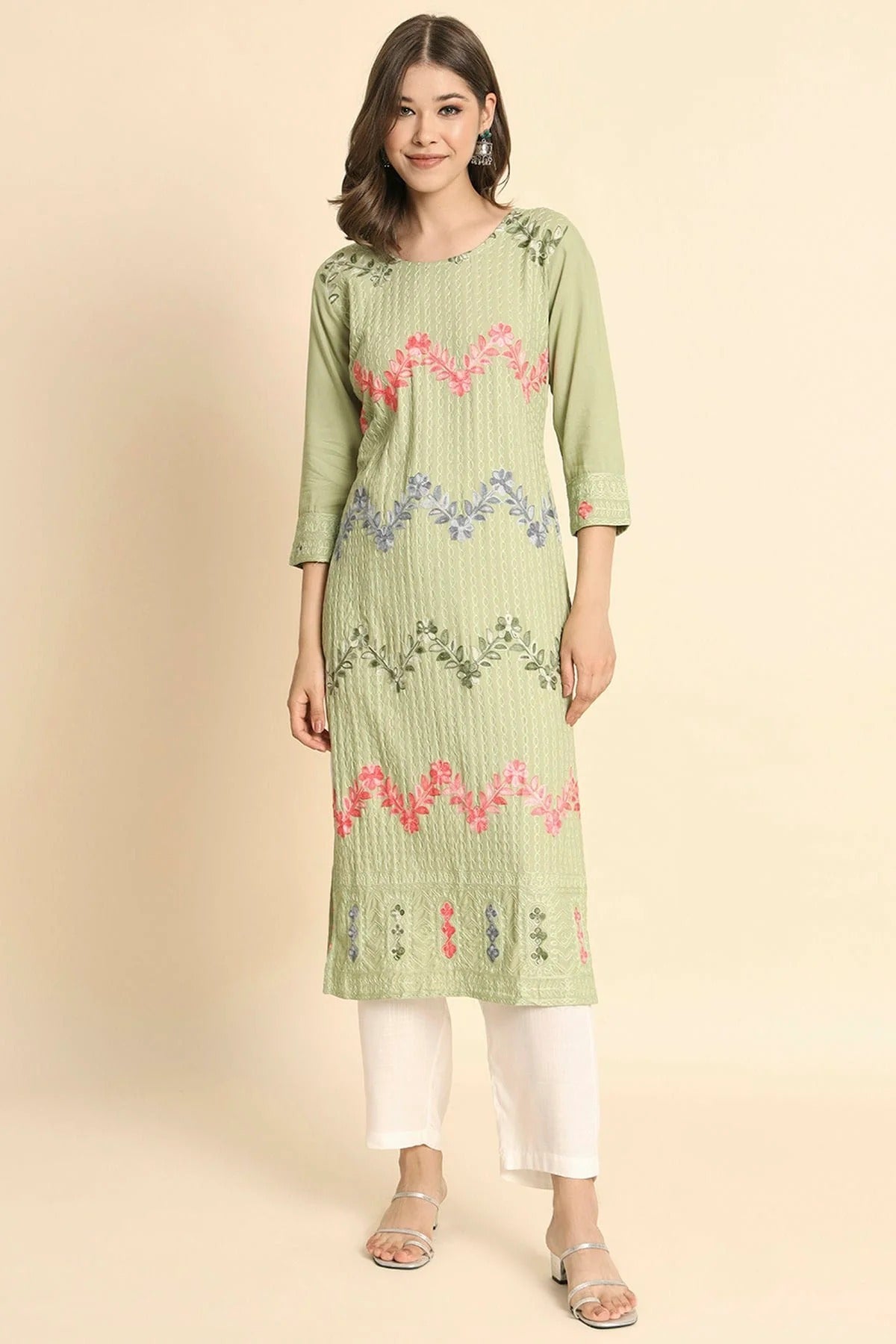 Pista Green Colour Rayon Kurti KR1111113