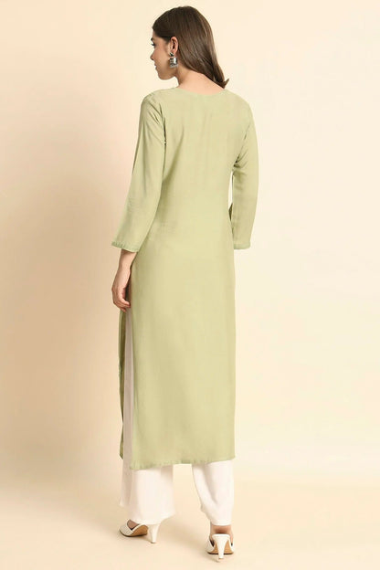 Pista Green Colour Rayon Kurti KR1111118 A