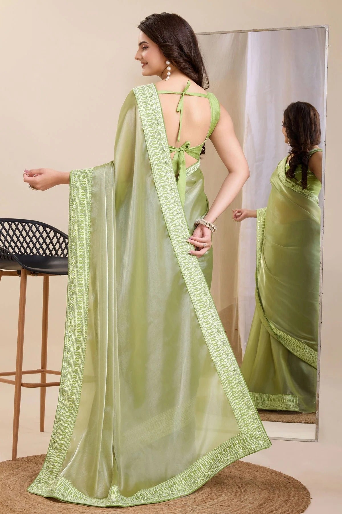 Pista Green Colour Silk Saree SD1110229 A