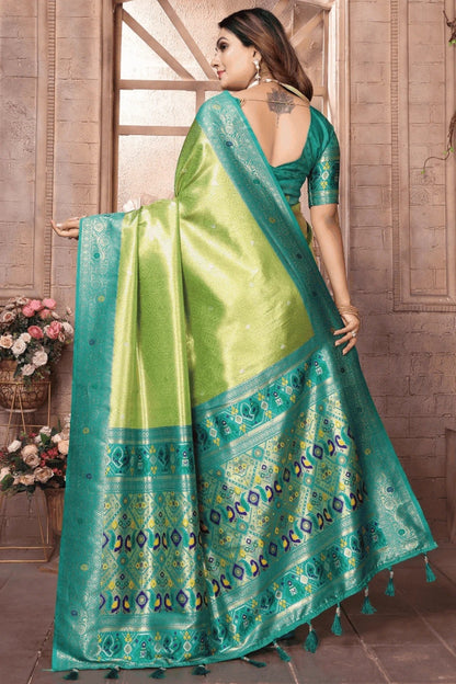 Pista Green Colour Woven Work Pure Banarasi Tissue Silk Traditional Saree SD1250332 B