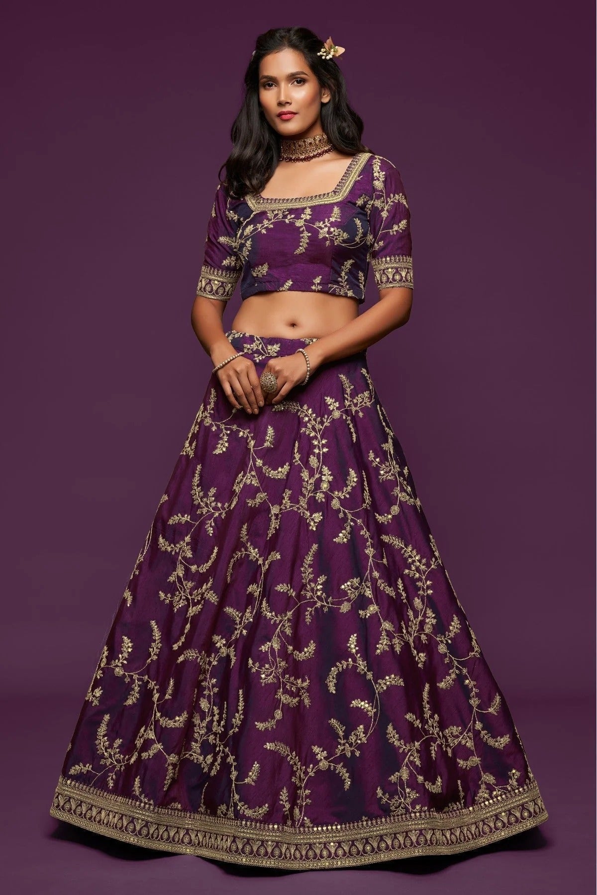 Purple Colour Art Silk Lehenga Choli LC1010105 B